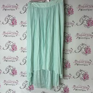 Talula skirt aritzia Mint blue green pleats High-Low Skirt flowy comfy